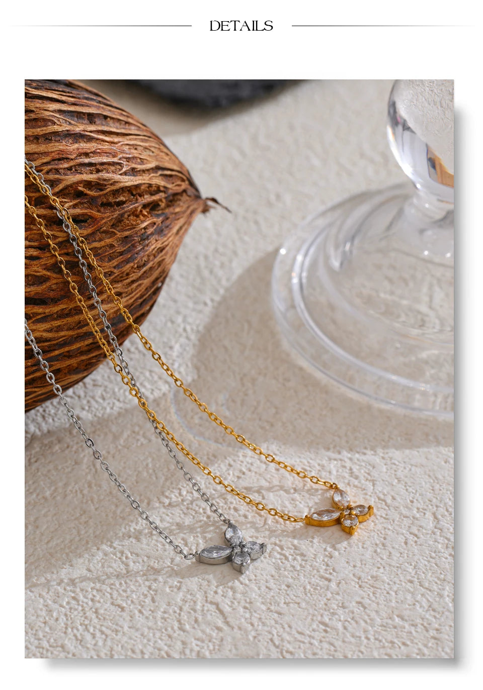 Delicate Bling Cubic Zirconia Butterfly Pendant Necklace