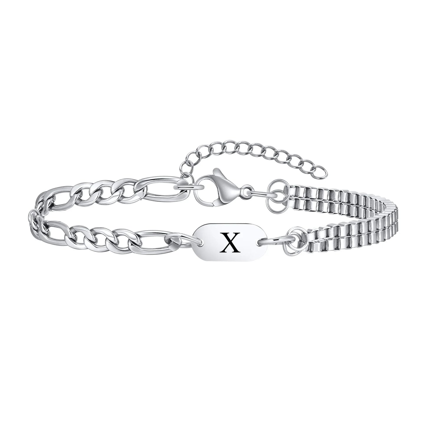 A-Z Initial Link Chain Bracelets