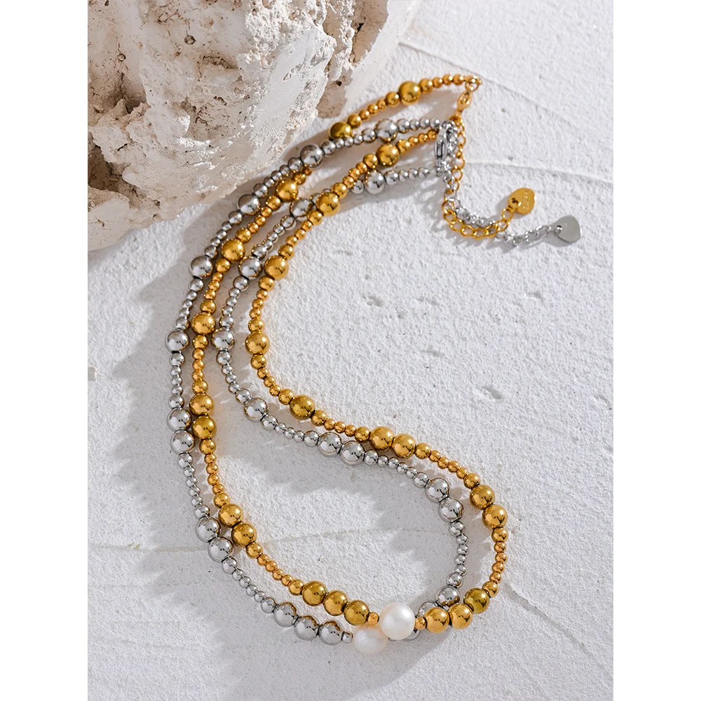 Waterproof Natural Pearl Beaded Necklace