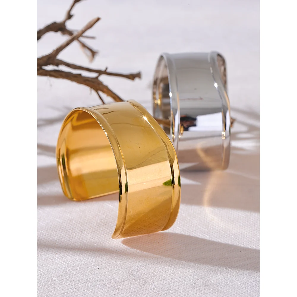 High-Quality Stainless Steel Wide Cuff Bracelet