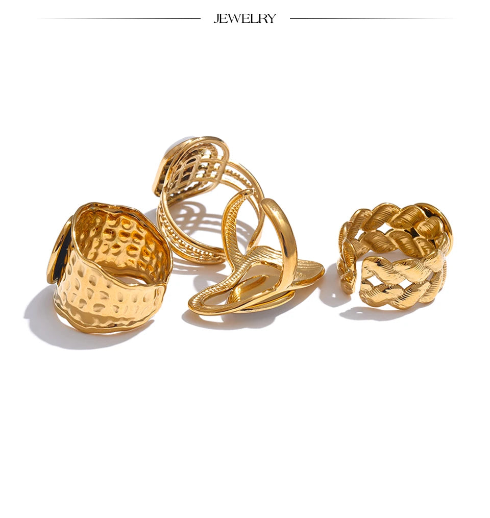 Natural Shell Geometric Open Ring