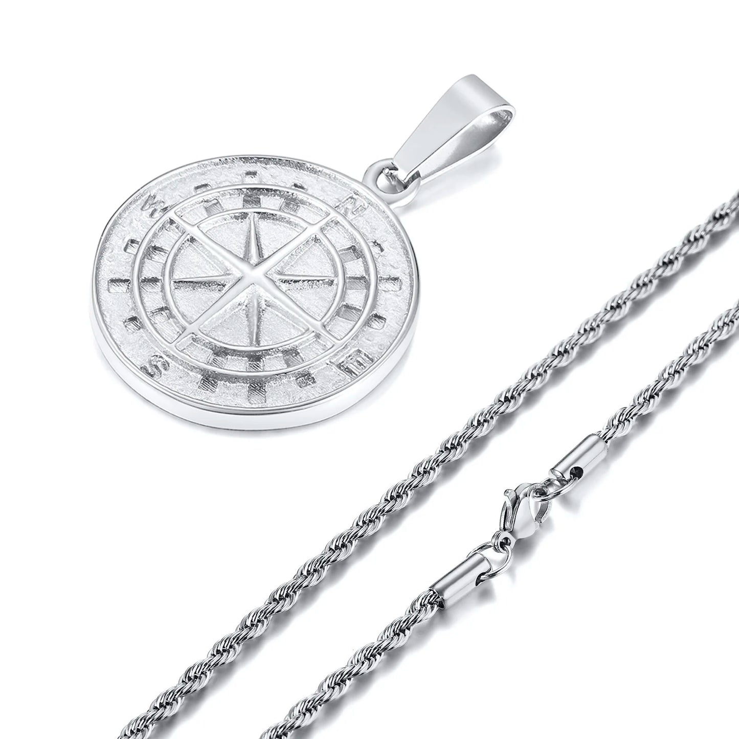 North Star & Anchor Medal Pendant for Men
