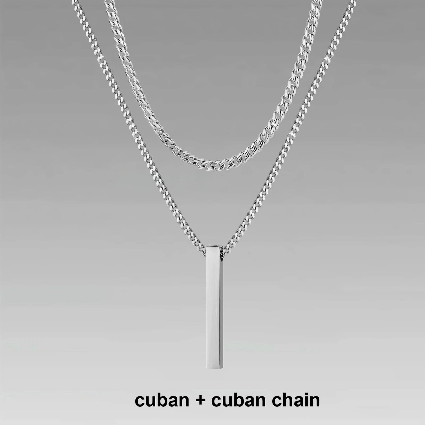 3D Vertical Bar Necklaces for Men