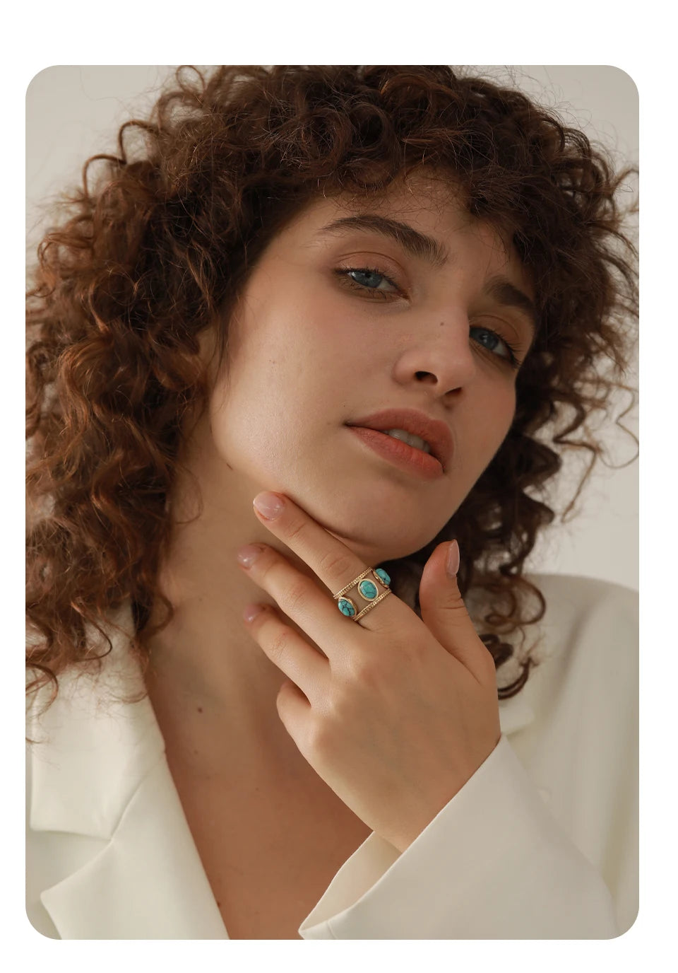 Stainless Steel Summer Open Adjustable Stone Ring