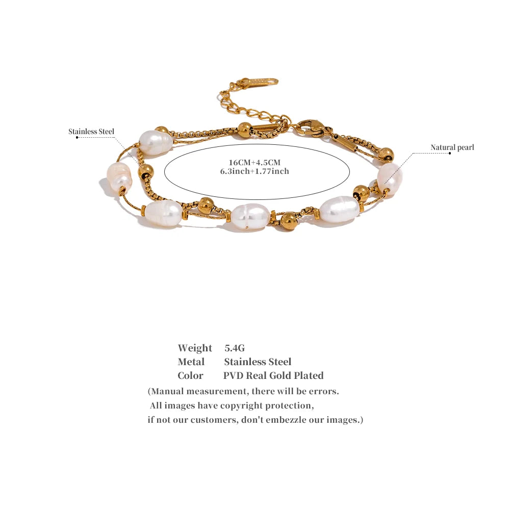 Double Layer Chain Charm Bracelet Bangle