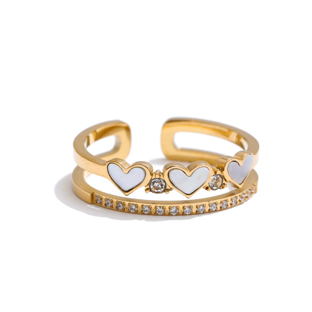Double Layer Heart Ring