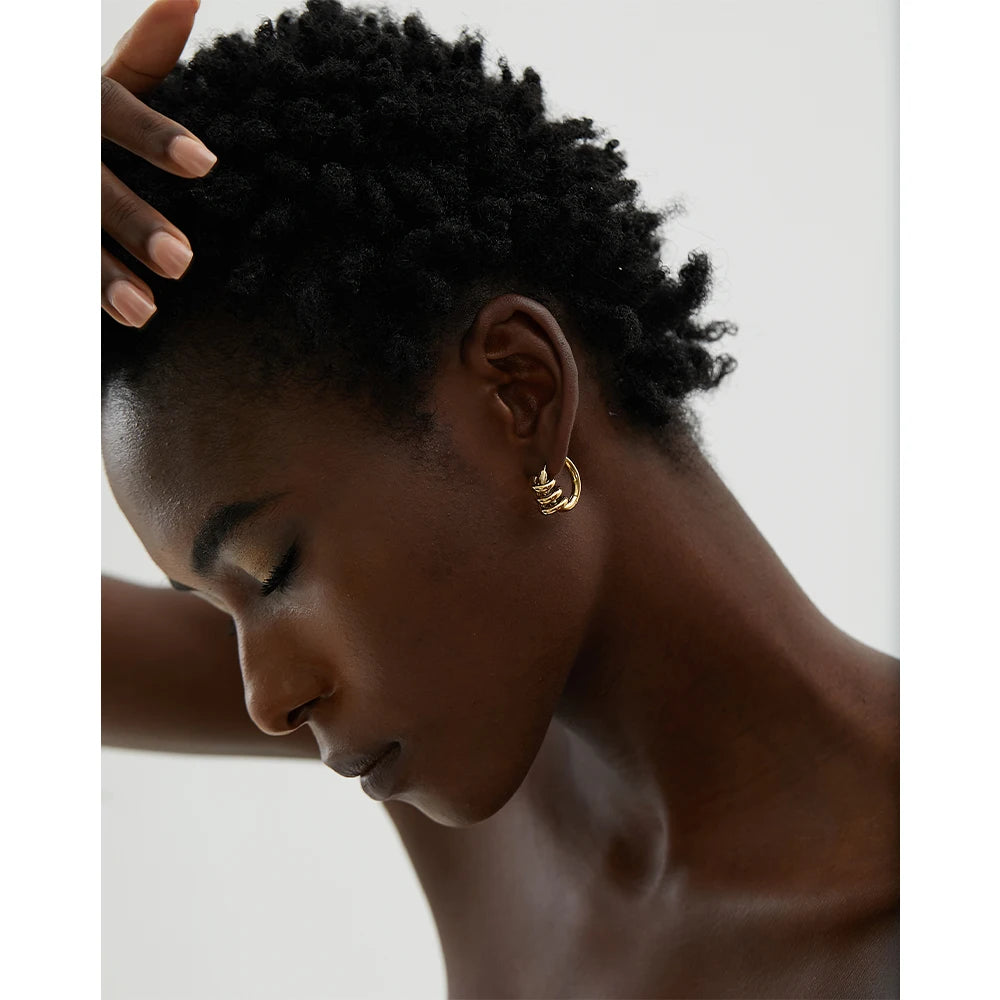 Waterproof Twisted Hoop Earrings