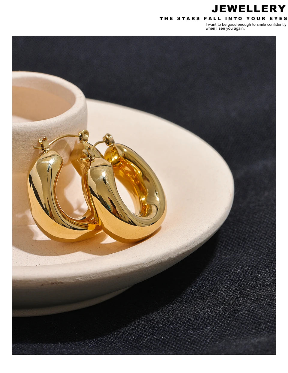 High-Quality Stainless Steel Chunky Hoop Earrings