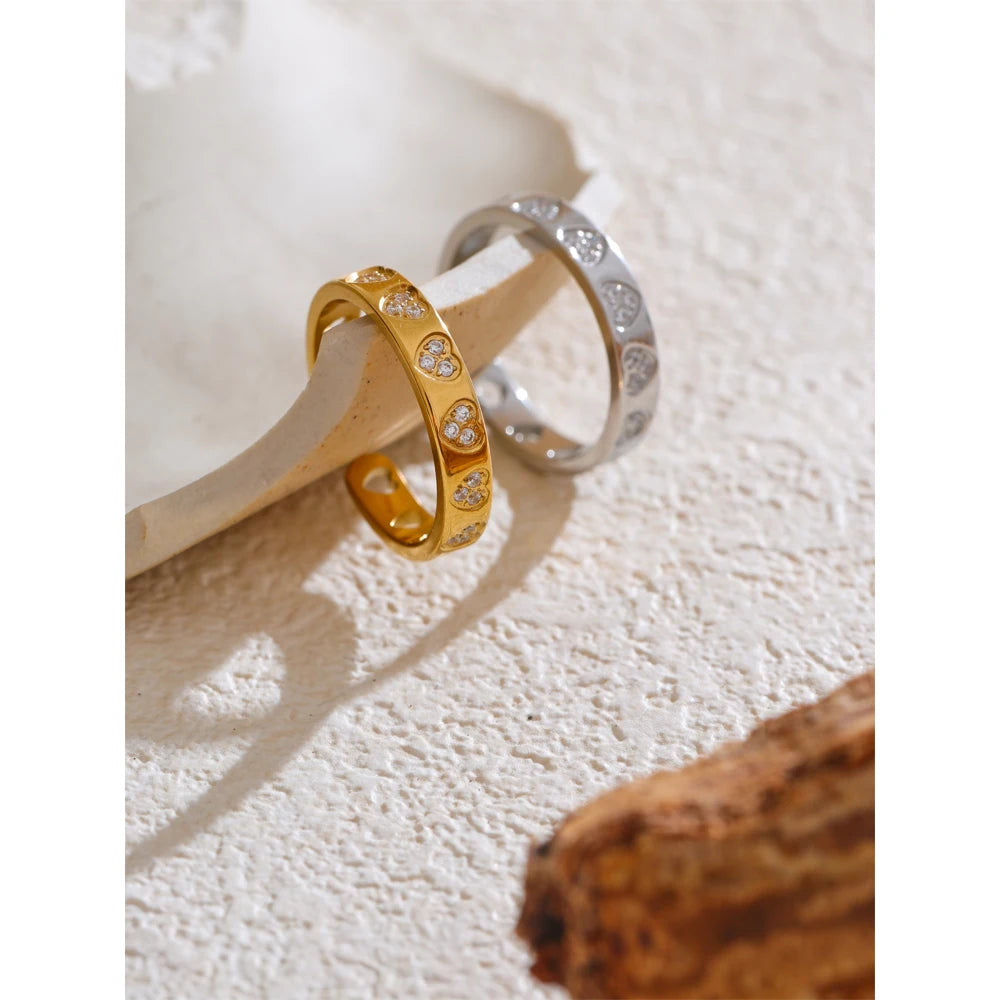CZ Heart Adjustable Ring