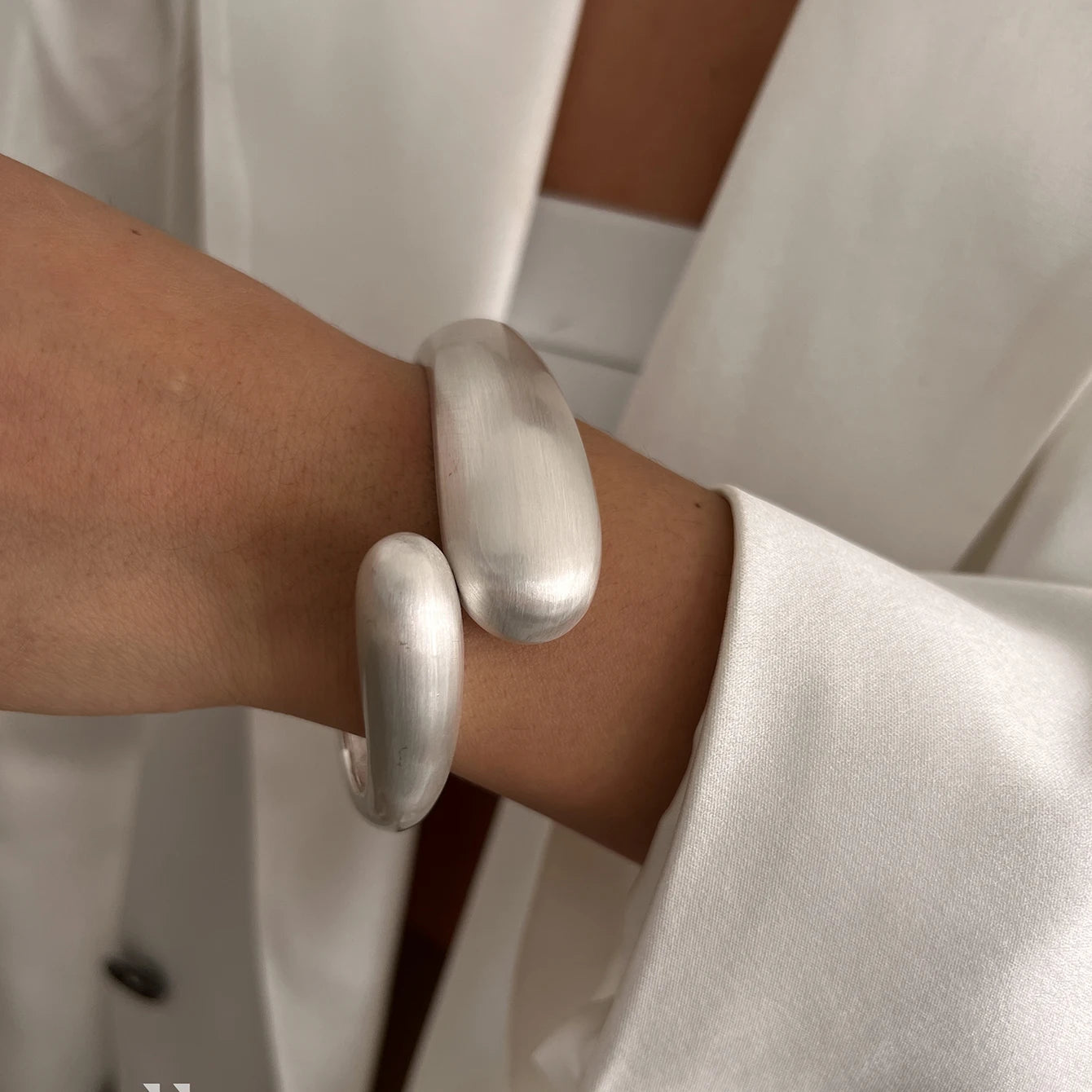 Chunky Matte Gold Irregular Wide Cuff Bangle