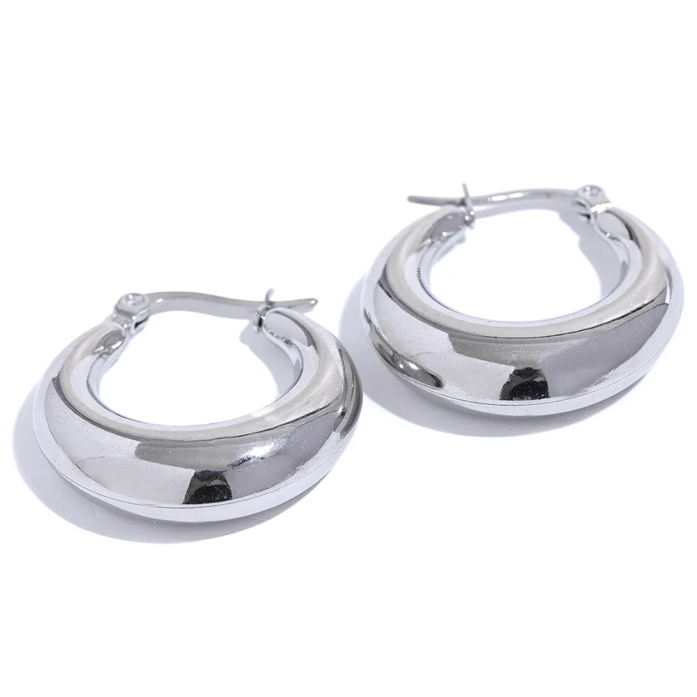 Stainless Steel Geometric Hoop Earrings