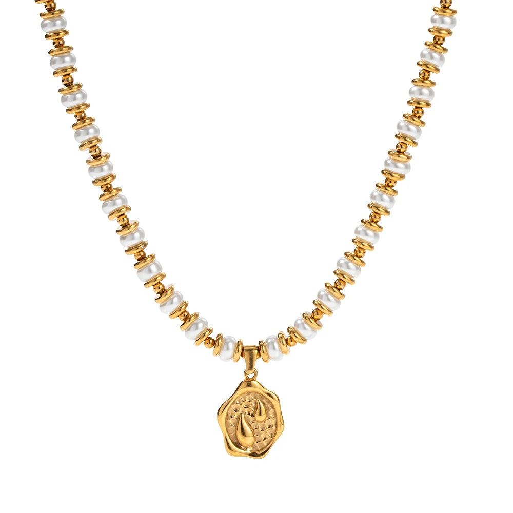 Vintage Beaded Pendant Necklace
