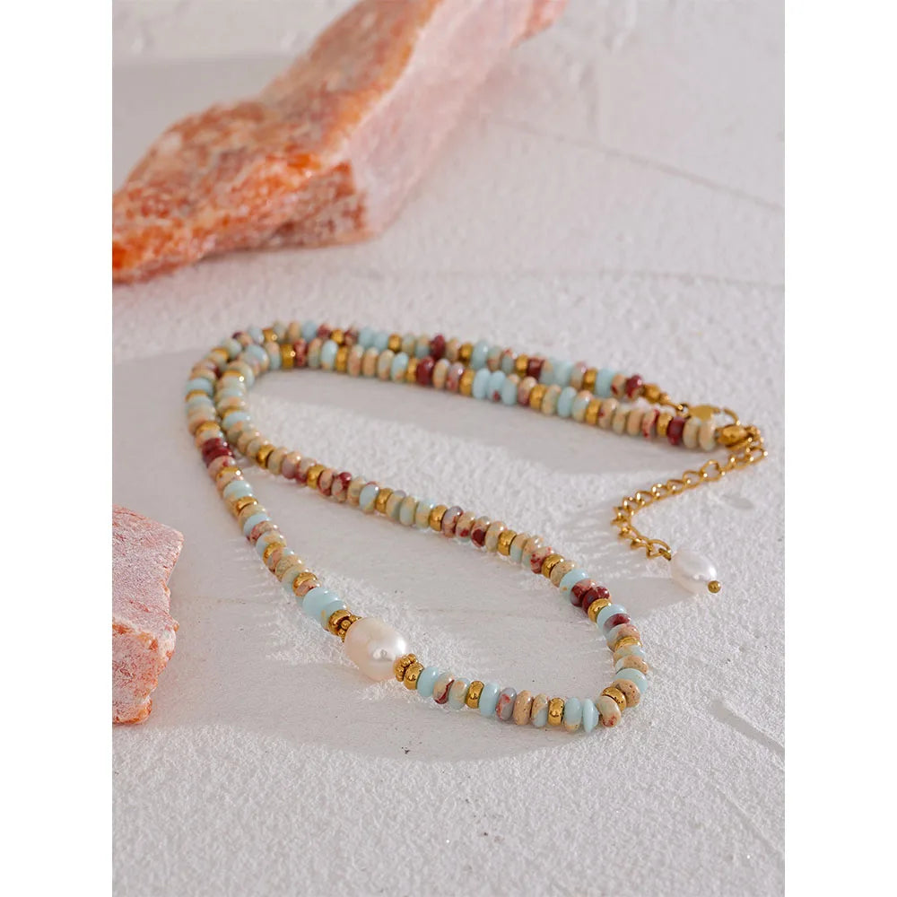 Freshwater Pearl Collar Chain Necklace