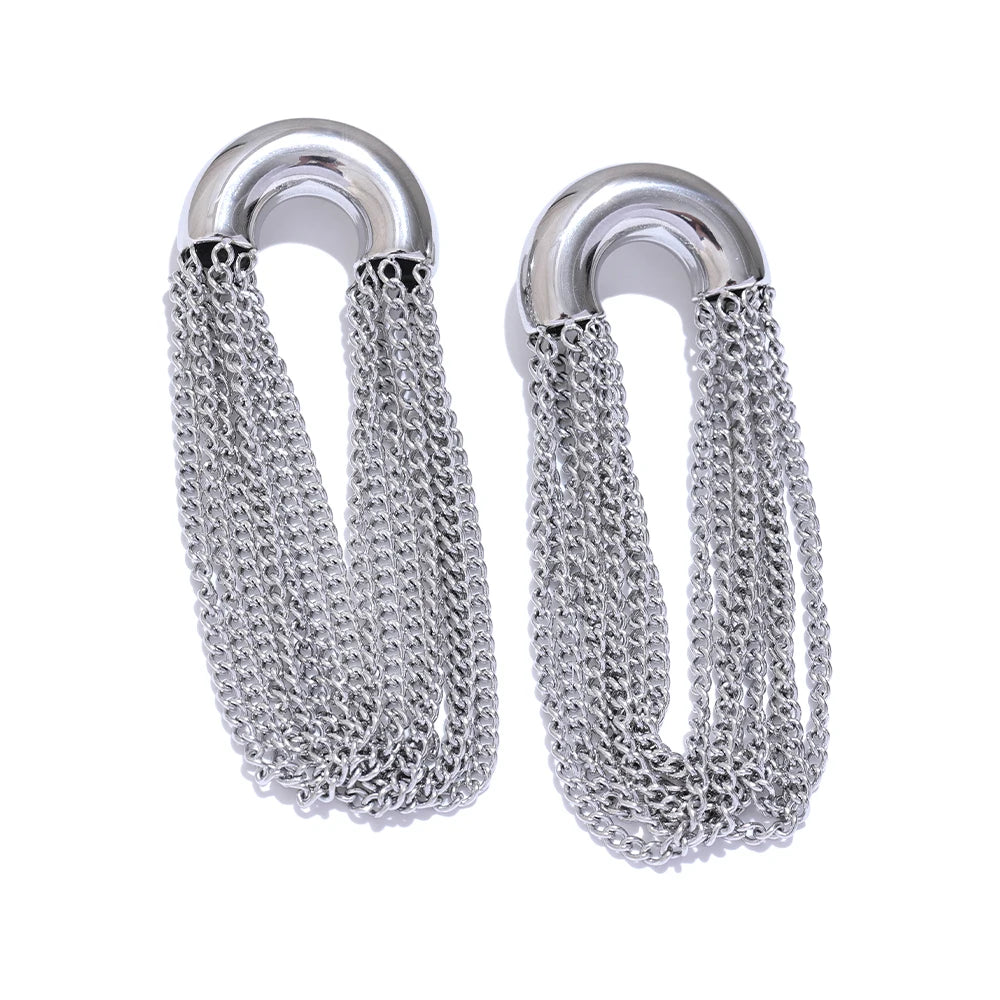 Tassel Chain Drop Earrings