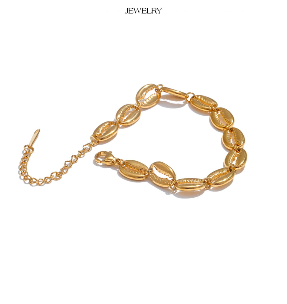 Handmade Stainless Steel Shell Bracelet
