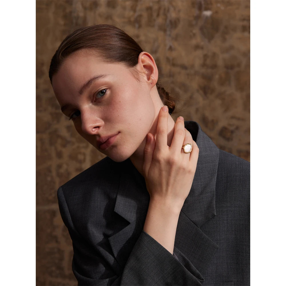 Natural Shell Adjustable Ring