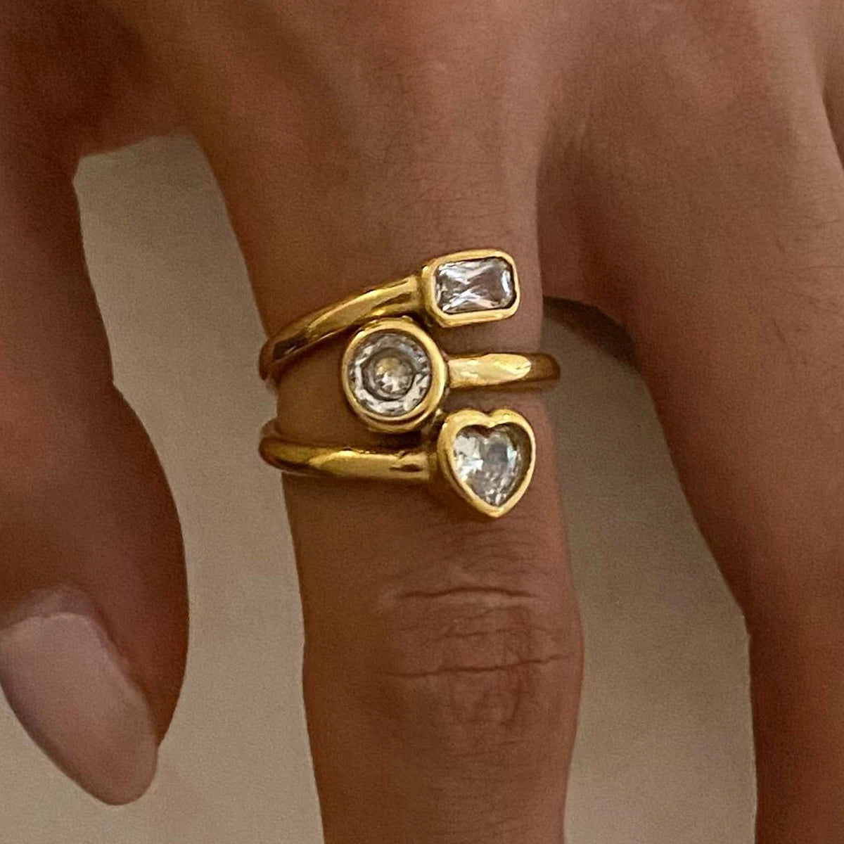 Cubic Zirconia Open-end Rings
