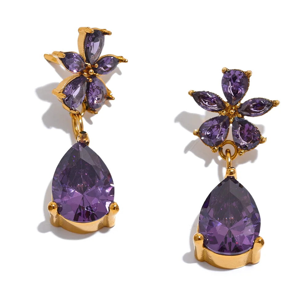 Luxury Colorful Flower Drop Earrings
