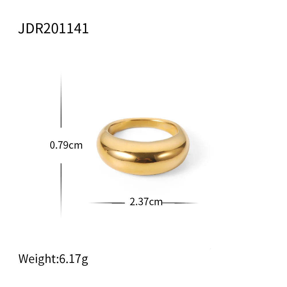 18K Gold Plated Stainless Steel Geometric Fashion Rings