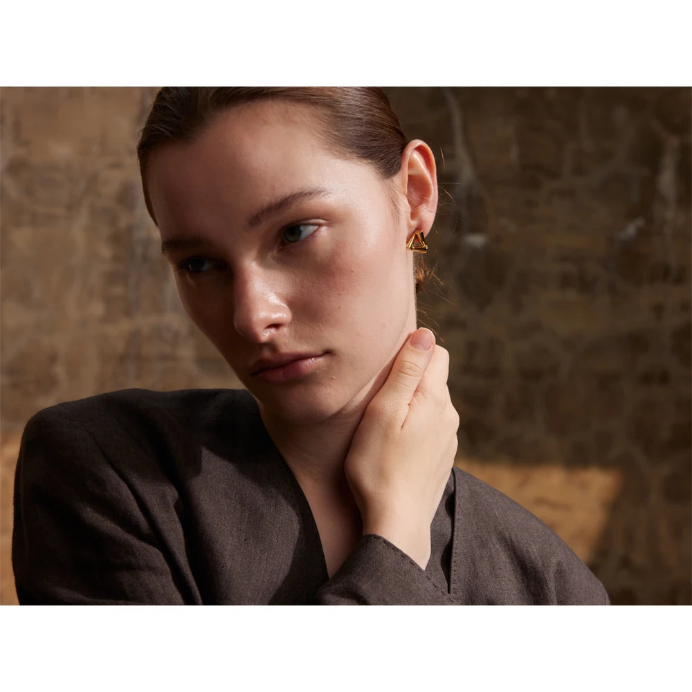 Stainless Steel Triangle Geometric Stud Earrings