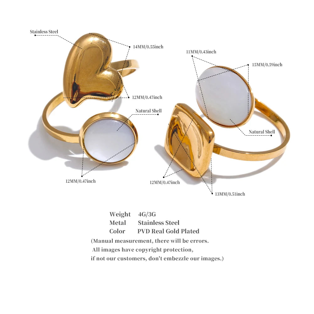 Heart Love Square Opening Ring