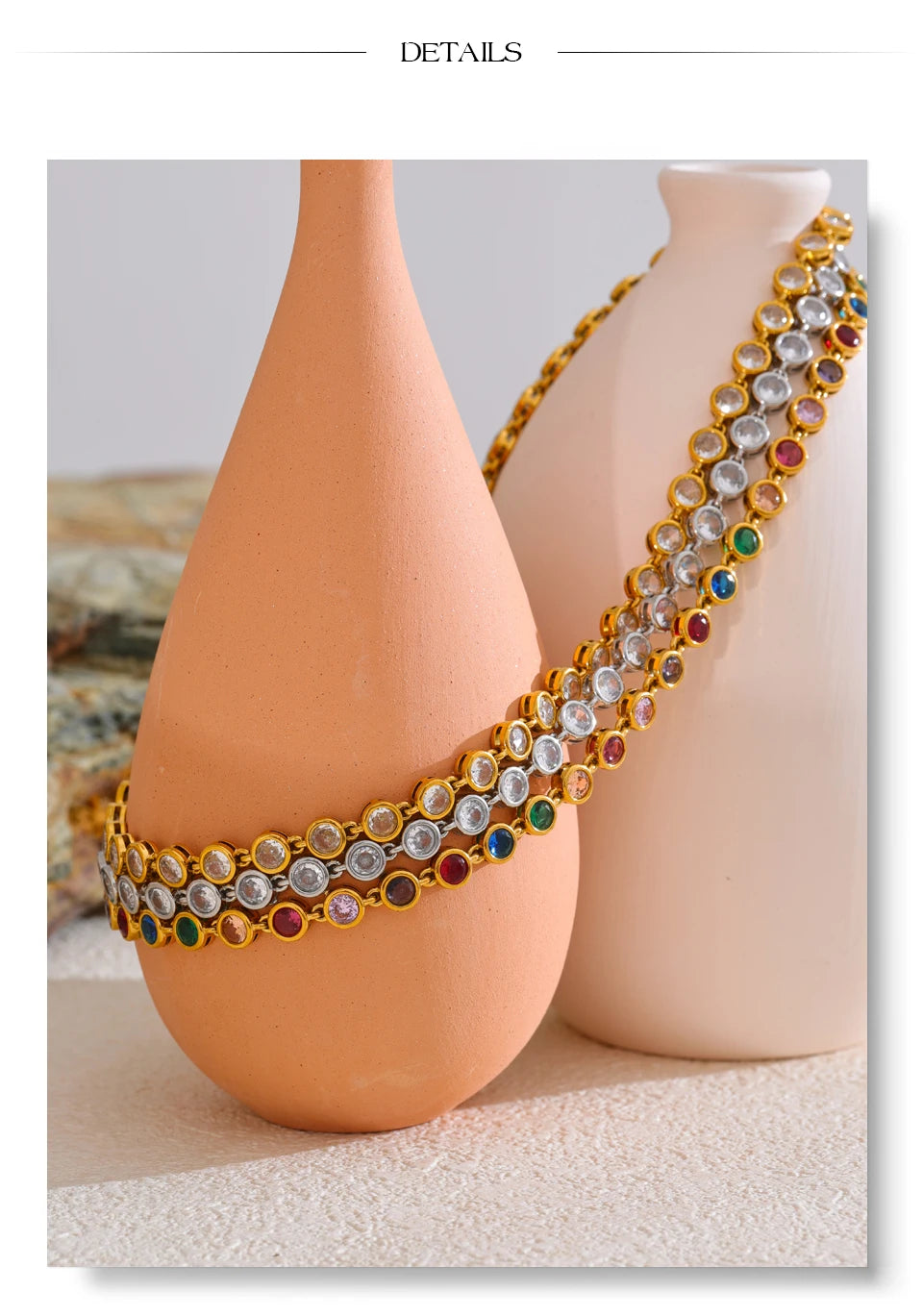 Exquisite Colorful Cubic Zirconia Luxury Chain Jewelry