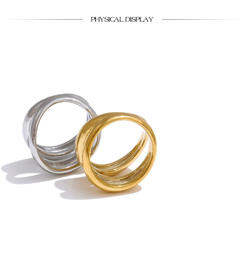 Double Layer Geometric Cast Ring