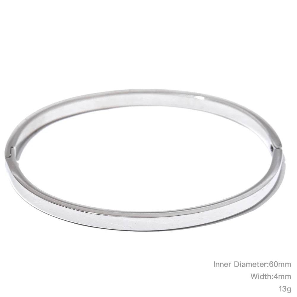 High-Quality Stainless Steel Wide Bangle Bracelet