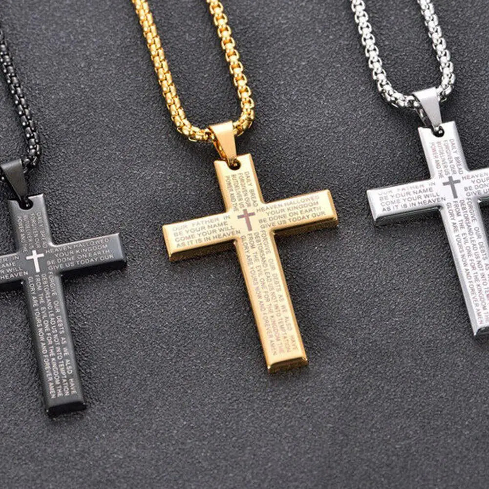 Christian Bible Cross Chain Necklace