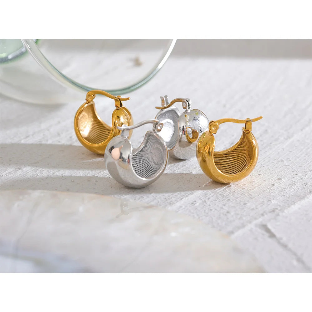 Chunky Geometric Hoop Earrings