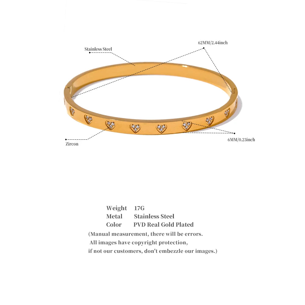 Delicate Bling Cubic Zirconia Heart Bracelet