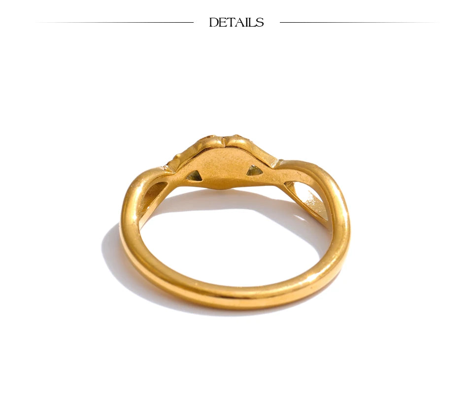 Thin CZ Heart Ring