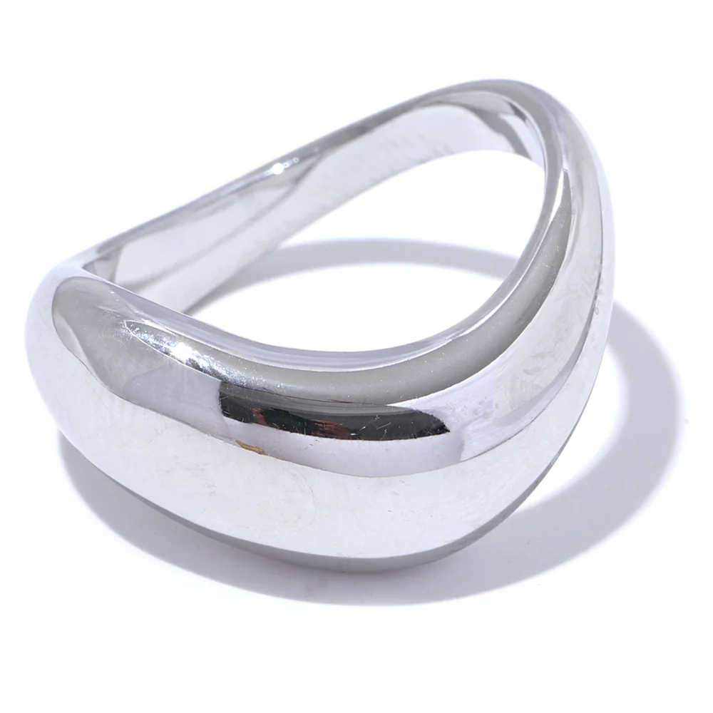 Minimalist Stainless Steel Metal Geometric Ring