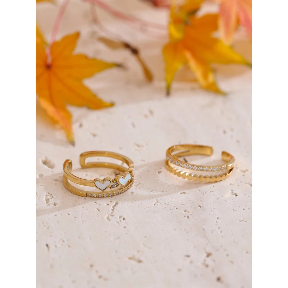 Double Layer Heart Ring