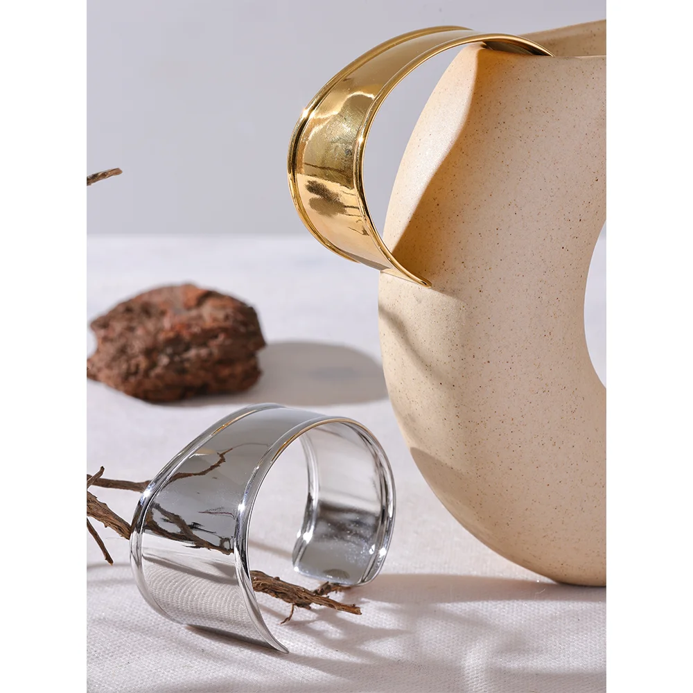 High-Quality Stainless Steel Wide Cuff Bracelet