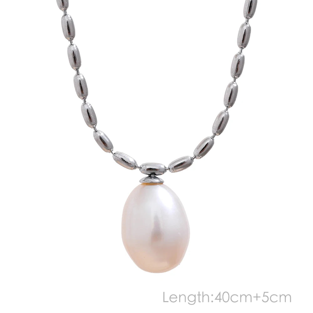 Tarnish-Free Natural Pearl Beads Necklace