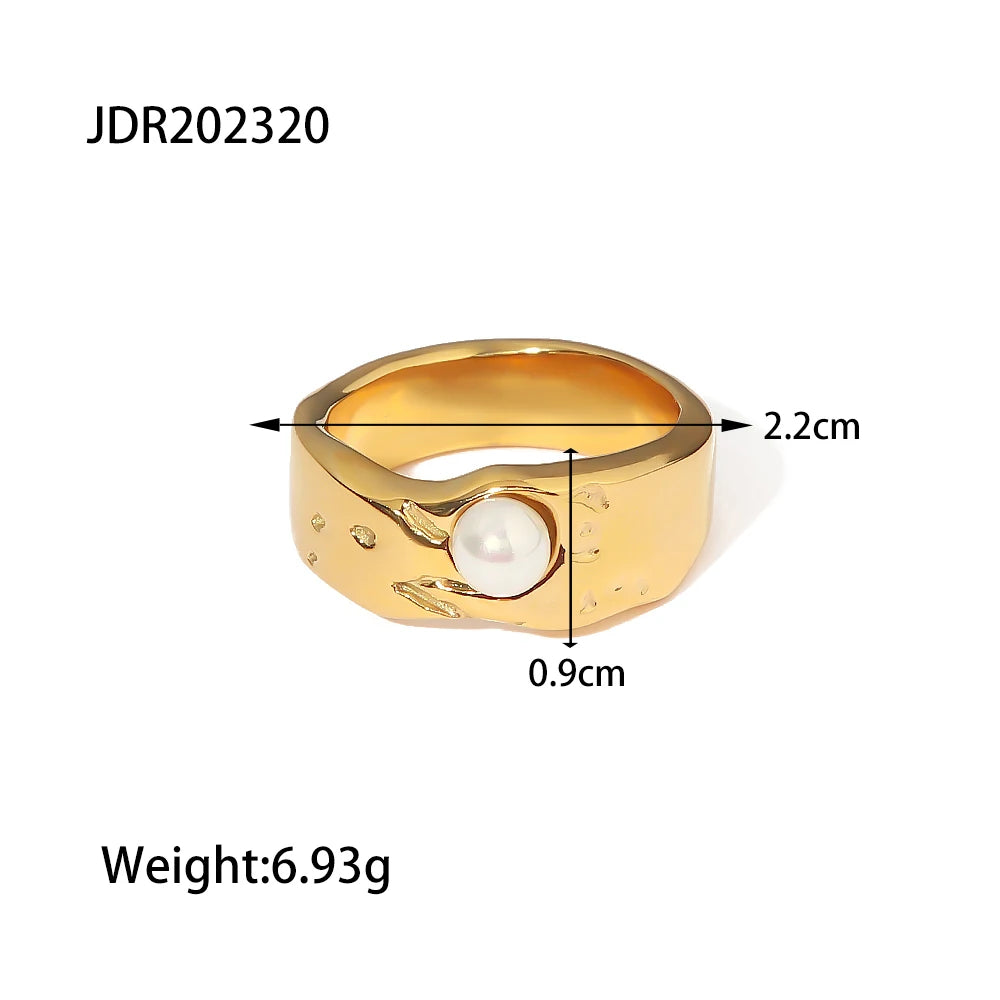 18K Gold Plated Stainless Steel Geometric Fashion Rings