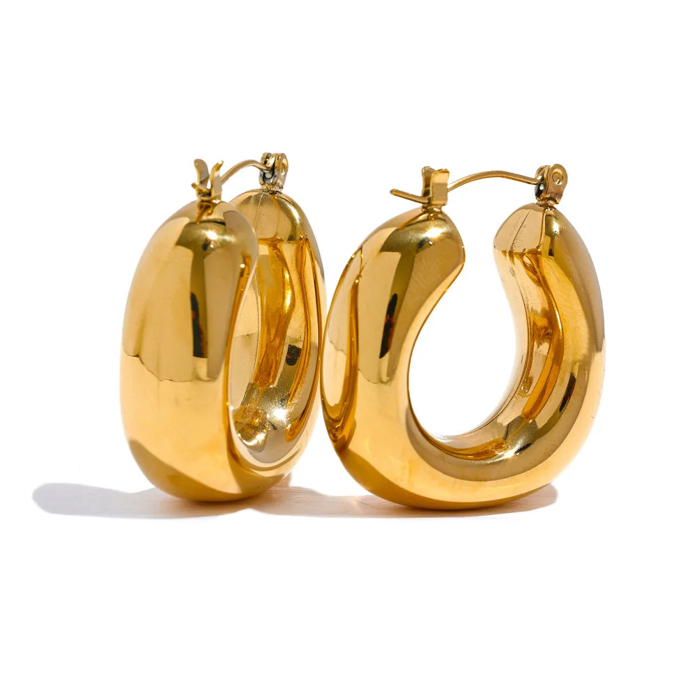 High-Quality Stainless Steel Chunky Hoop Earrings