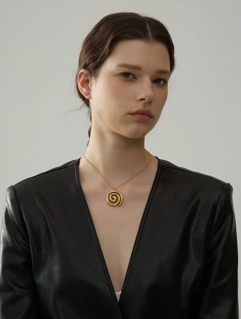 Trendy Stainless Steel Round Circle Pendant Necklace