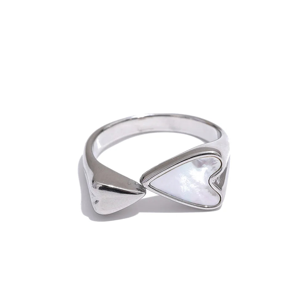 Shell Acrylic Heart Ring
