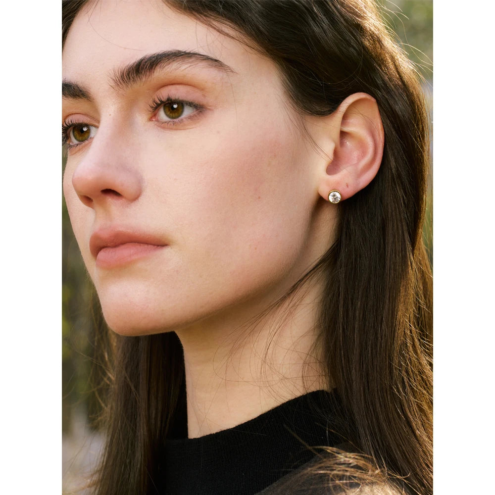 Cubic Zirconia Round Stud Earrings