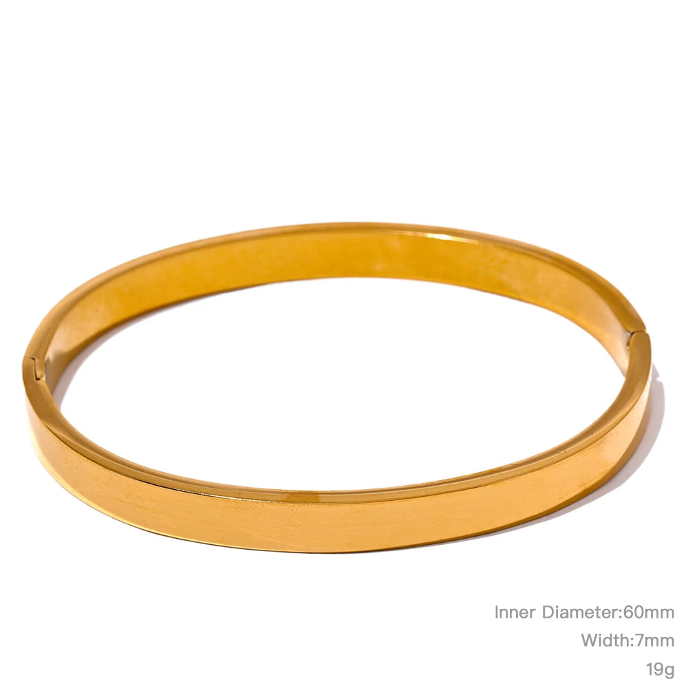 High-Quality Stainless Steel Wide Bangle Bracelet