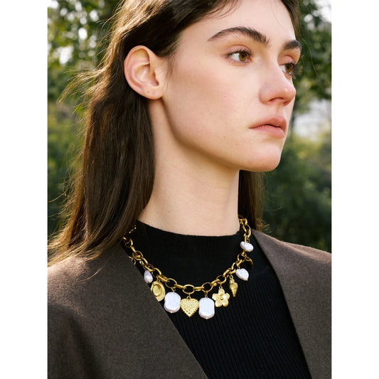 Ocean Pearl Charm Necklace