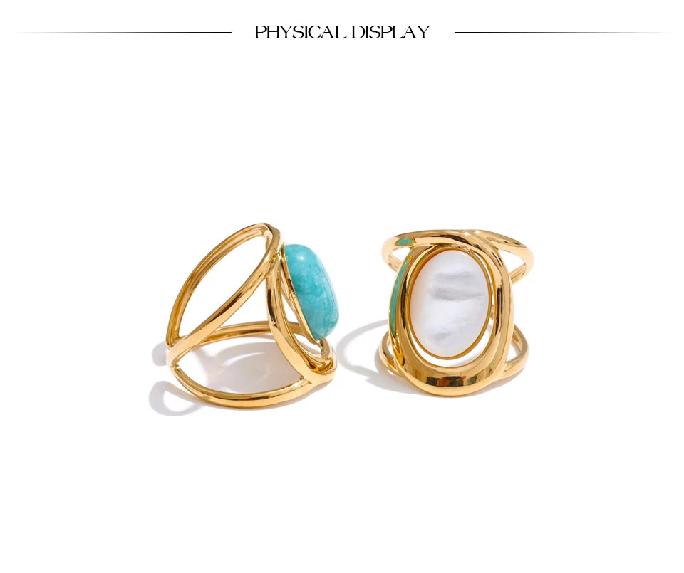 Natural Stone Open Adjustable Ring