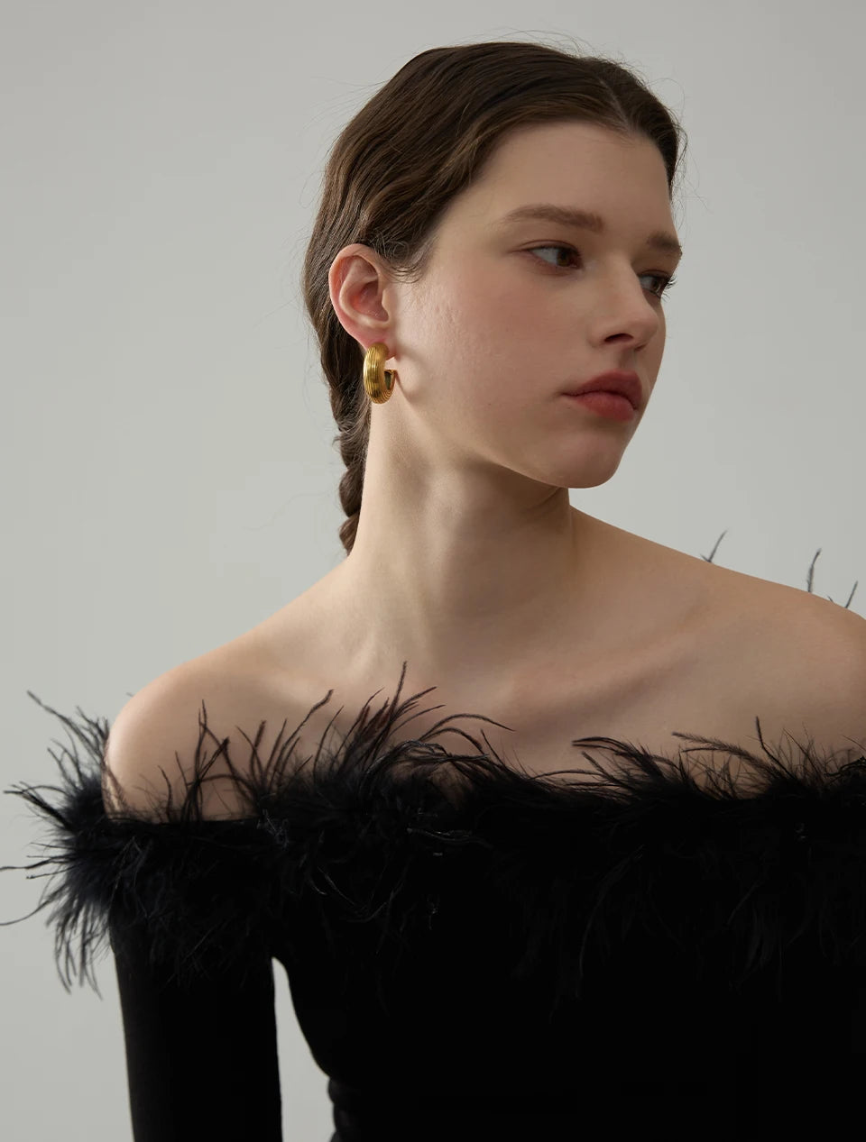 C-Shape Geometric Hoop Earrings