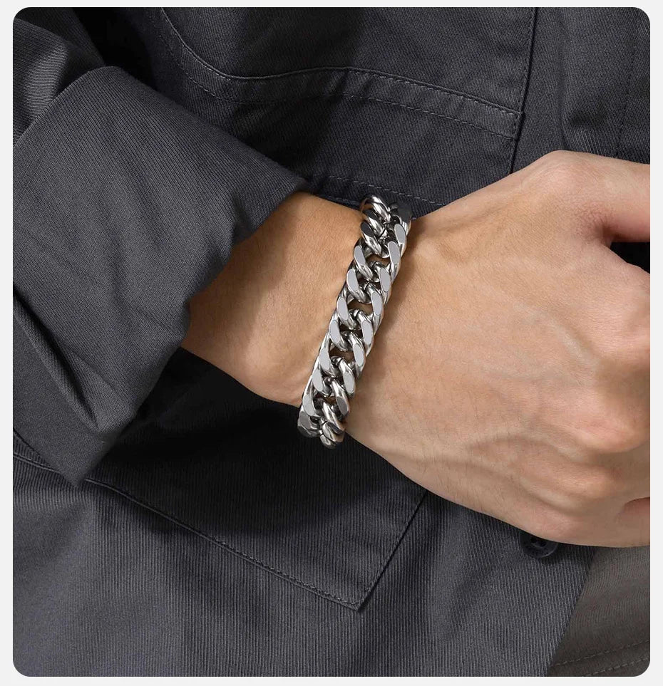 Stainless Steel Cuban Chain Bracelet