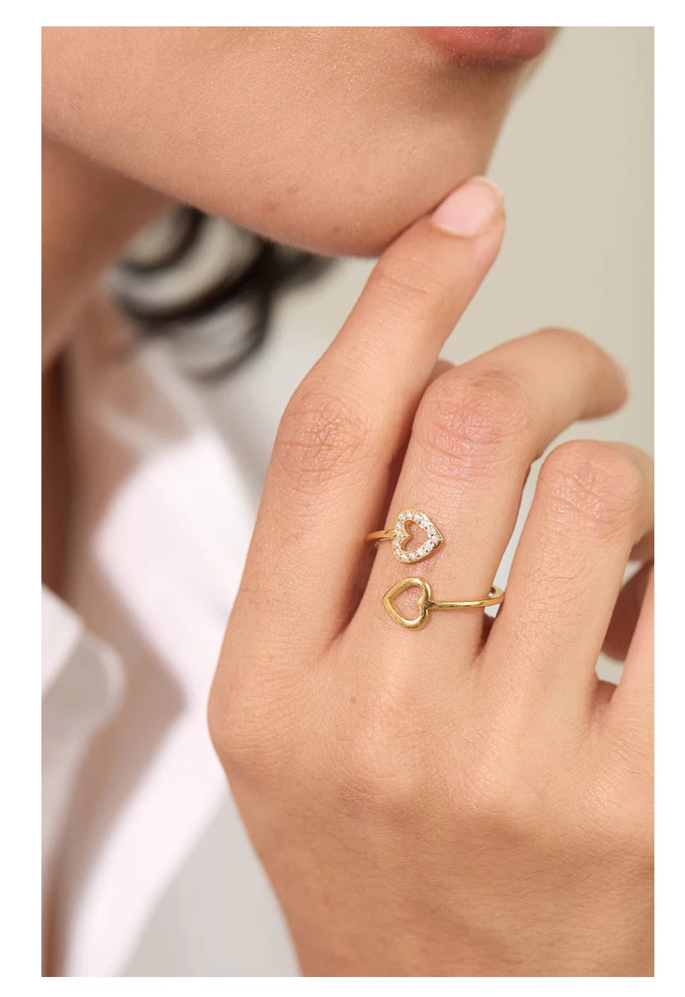 Heart Hollow Adjustable Ring
