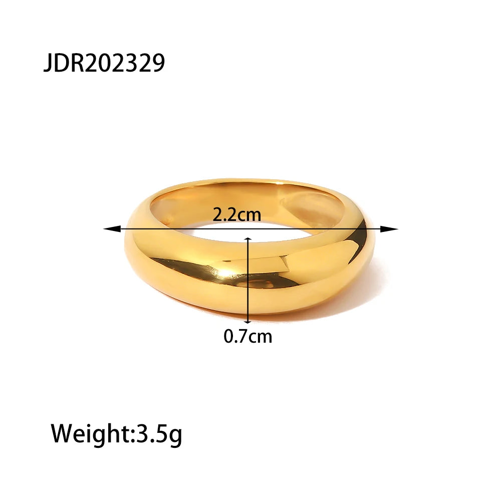 18K Gold Plated Stainless Steel Geometric Fashion Rings