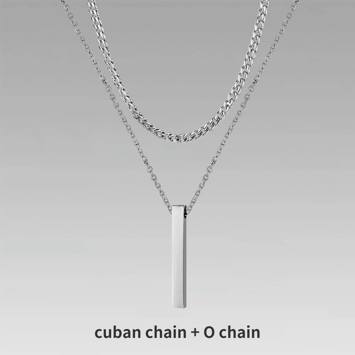 3D Vertical Bar Necklaces for Men