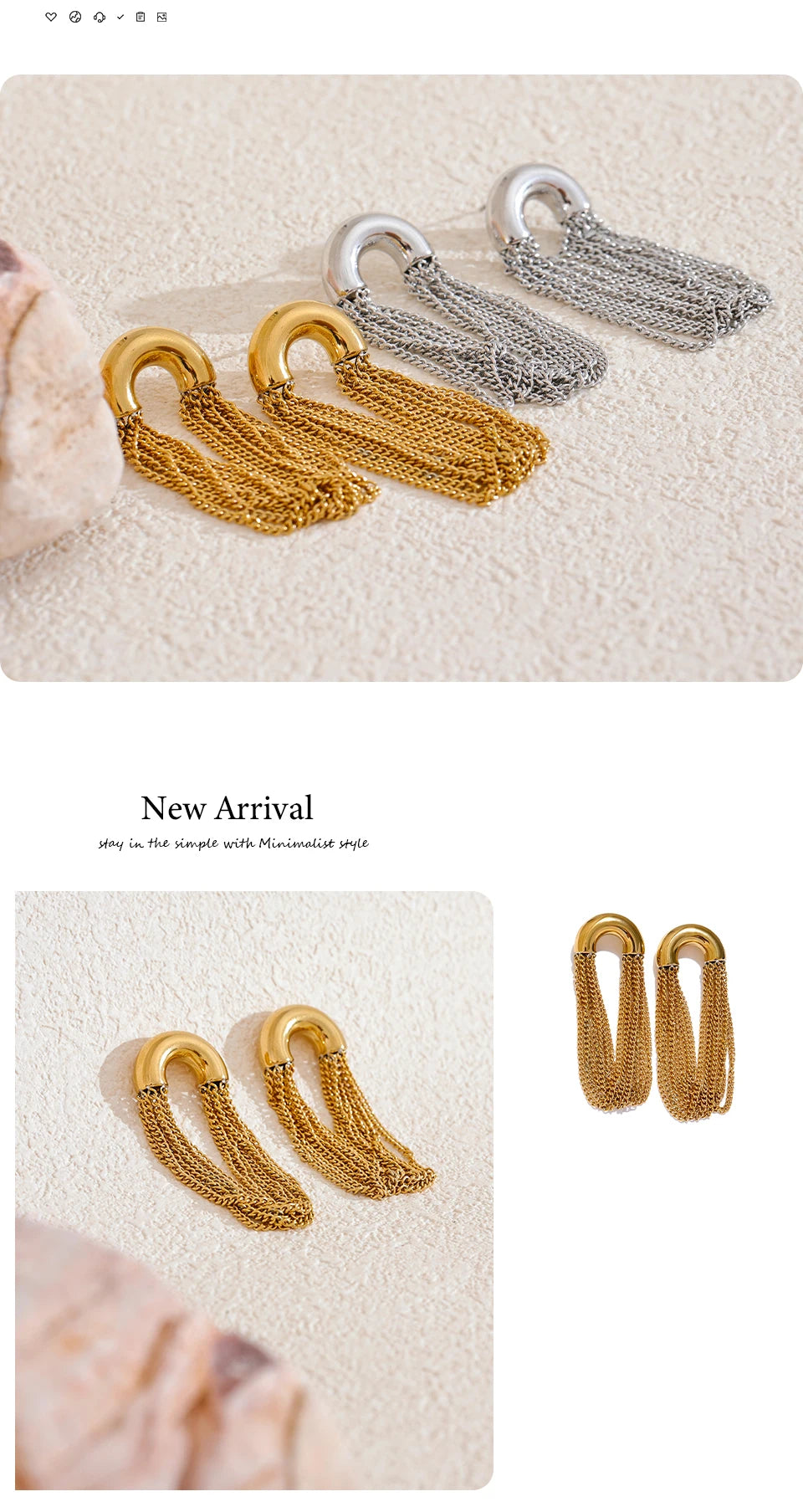 Tassel Chain Drop Earrings